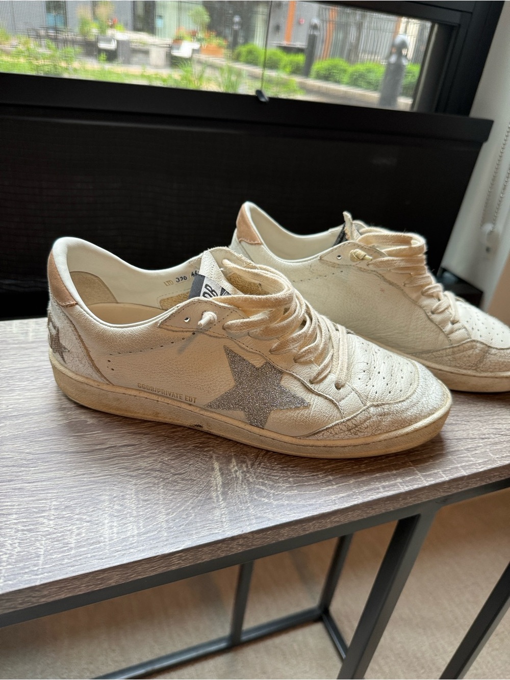 Golden Goose Women’s Cream Leather Star Sneakers